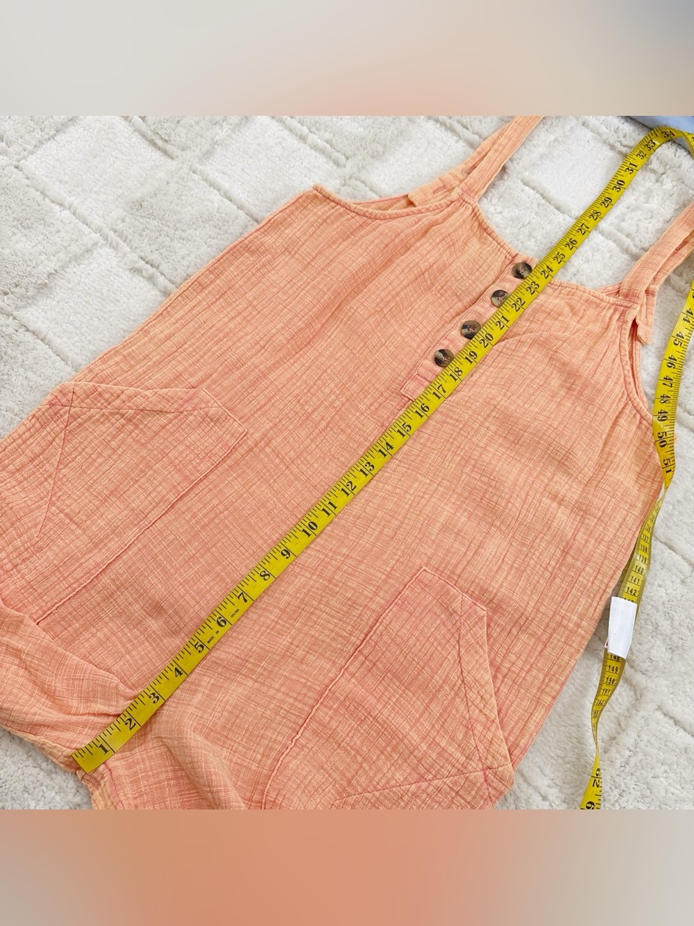 Women's Rust Orange Cotton Gauze Romper Jumpsuit Large - Picture 12 of 13